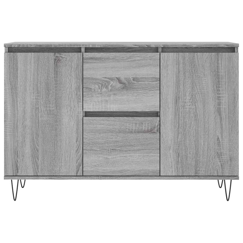 Credenza Grigio Sonoma 101,5x35x70 cm in Legno Multistrato