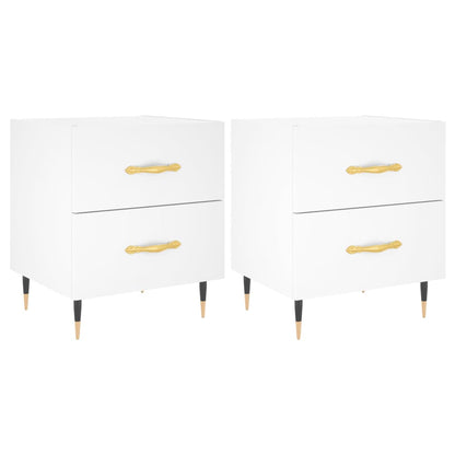 Comodini 2 pz Bianchi 40x35x47,5 cm in Legno Multistrato