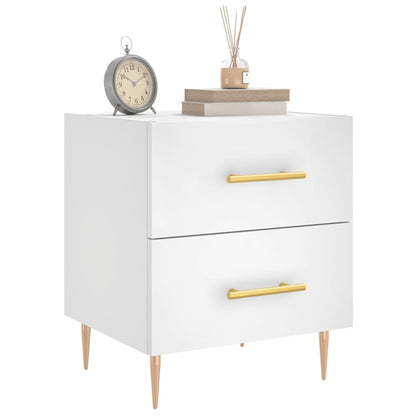 Comodino Bianco 40x35x47,5 cm in Legno Multistrato