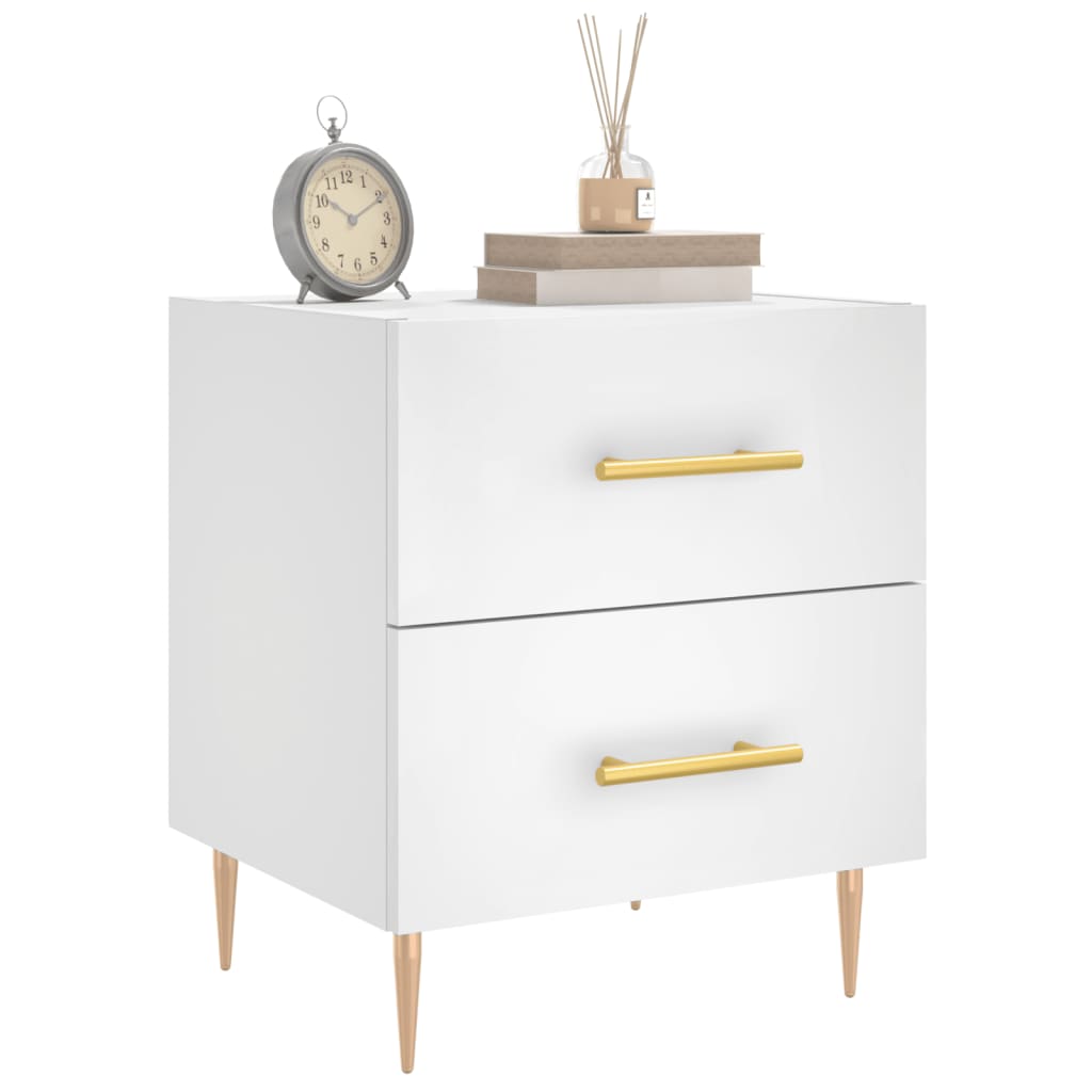 Comodino Bianco 40x35x47,5 cm in Legno Multistrato
