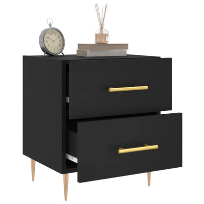 Comodino Nero 40x35x47,5 cm in Legno Multistrato
