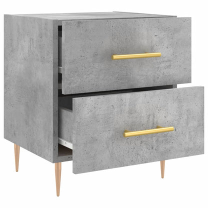 Comodino Grigio Cemento 40x35x47,5 cm in Legno Multistrato