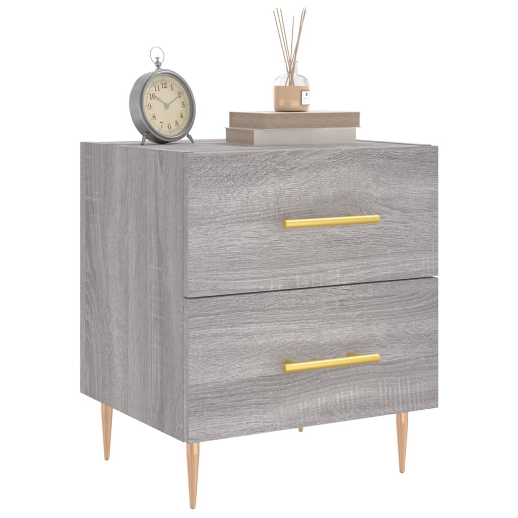 Comodino Grigio Sonoma 40x35x47,5 cm in Legno Multistrato