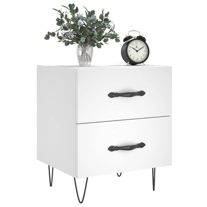 Comodini 2 pz Bianchi 40x35x47,5 cm in Legno Multistrato