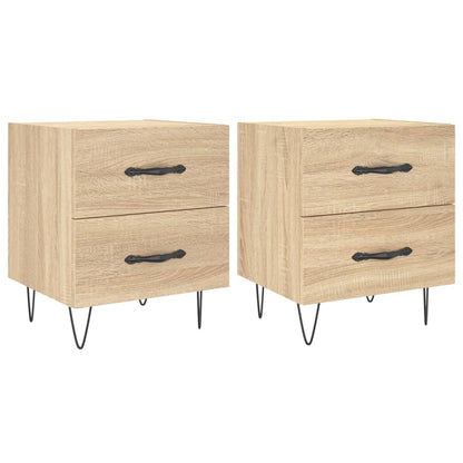 Comodini 2 pz Rovere Sonoma 40x35x47,5 cm in Legno Multistrato