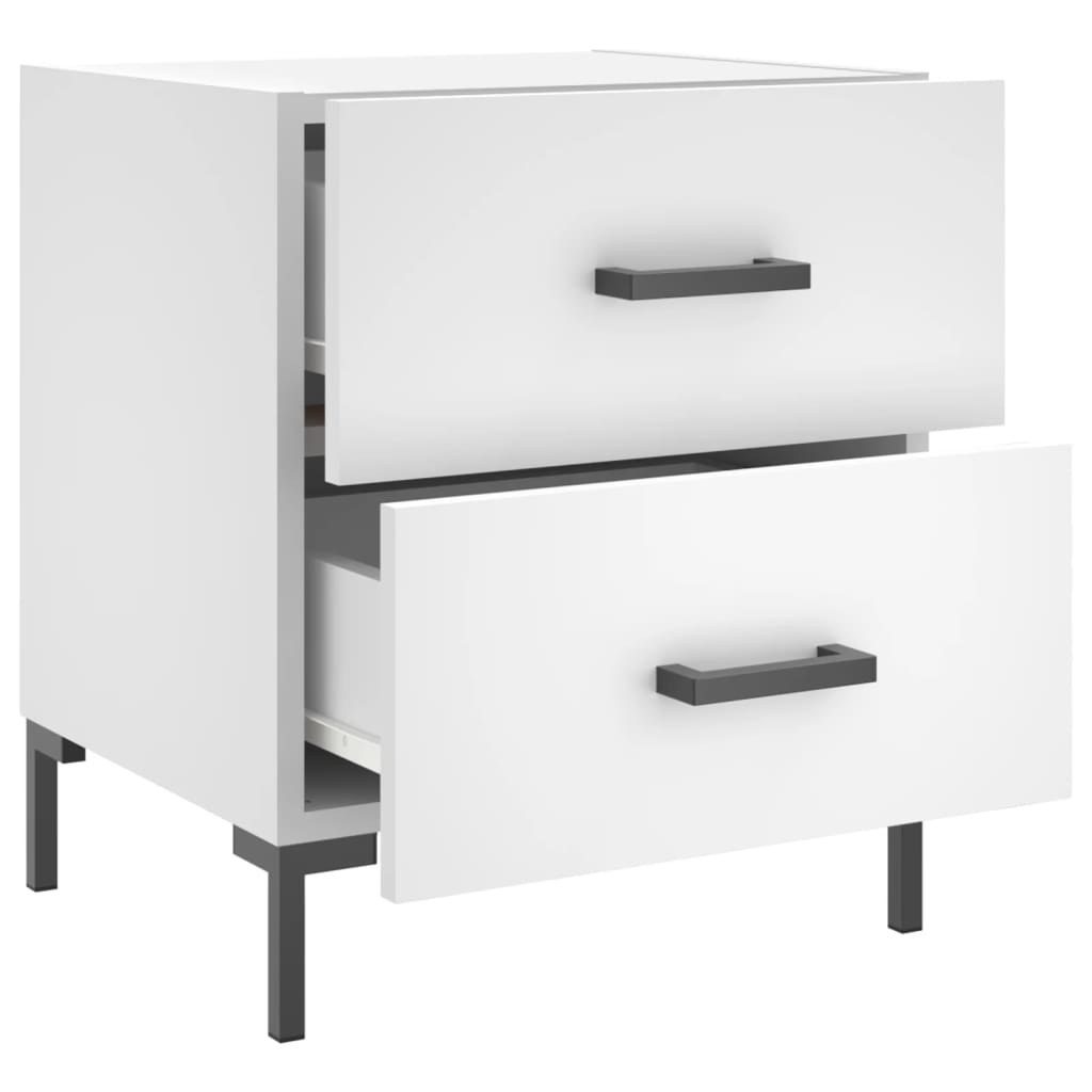 Comodino Bianco 40x35x47,5 cm in Legno Multistrato