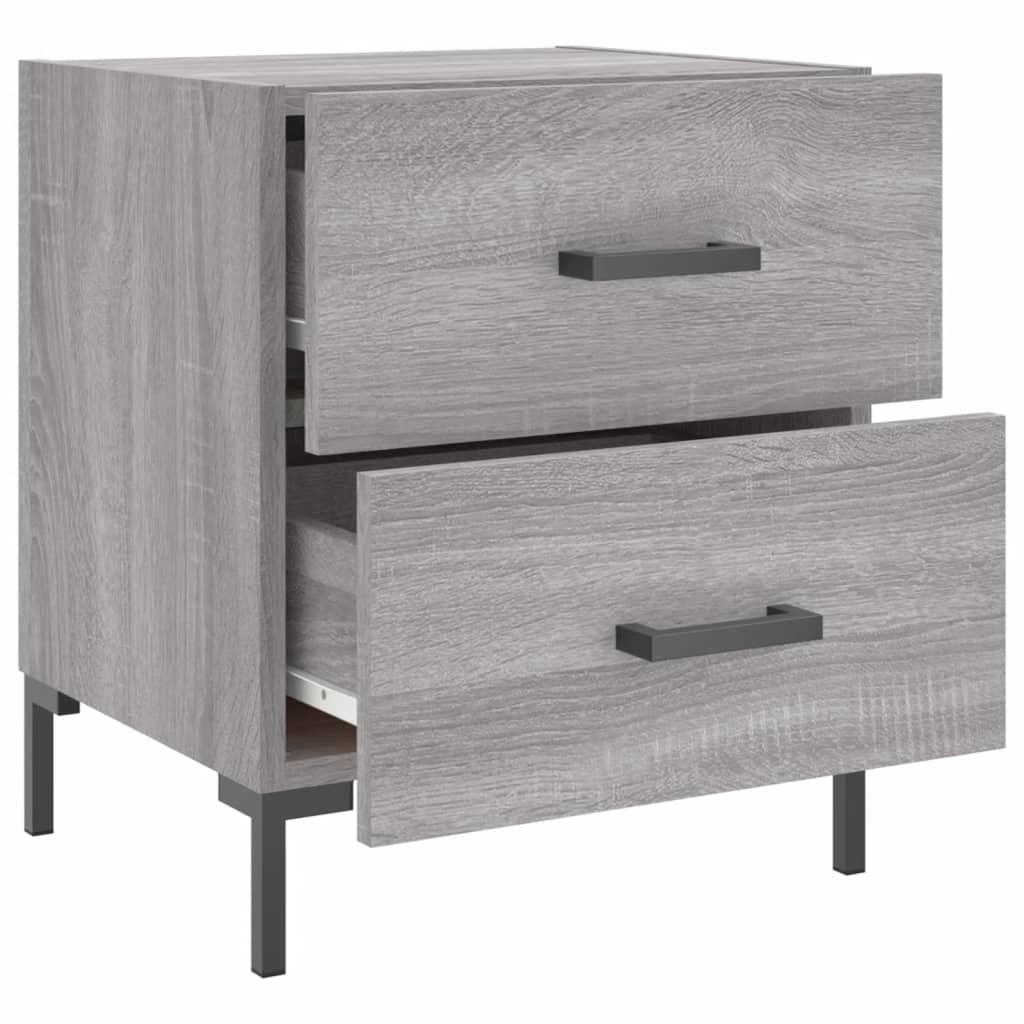 Comodino Grigio Sonoma 40x35x47,5 cm in Legno Multistrato