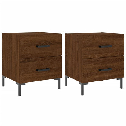 Comodini 2 pz Rovere Marrone 40x35x47,5 cm in Legno Multistrato