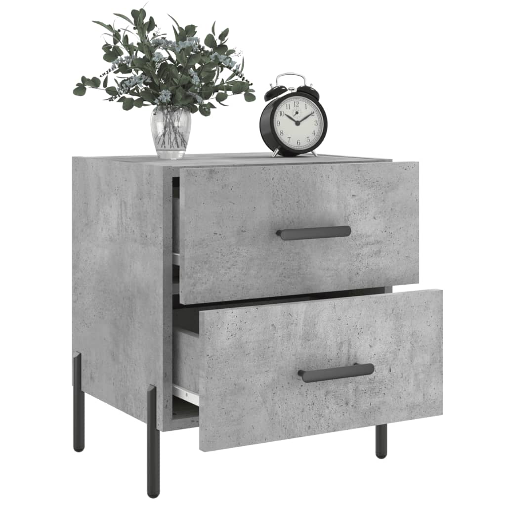 Comodini 2 pz Grigio Cemento 40x35x47,5 cm in Legno Multistrato