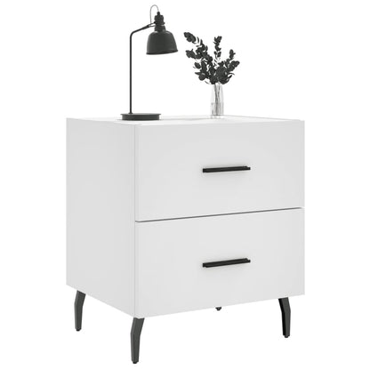 Comodini 2 pz Bianchi 40x35x47,5 cm in Legno Multistrato
