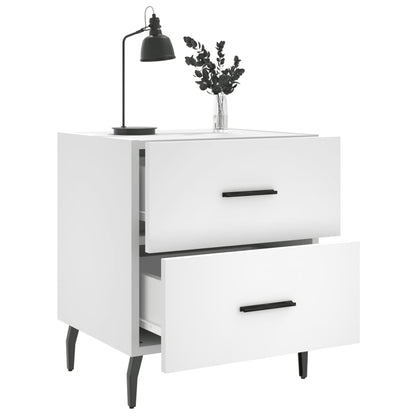Comodini 2 pz Bianchi 40x35x47,5 cm in Legno Multistrato