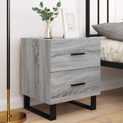Comodini 2 pz Grigio Sonoma 40x35x47,5 cm in Legno Multistrato