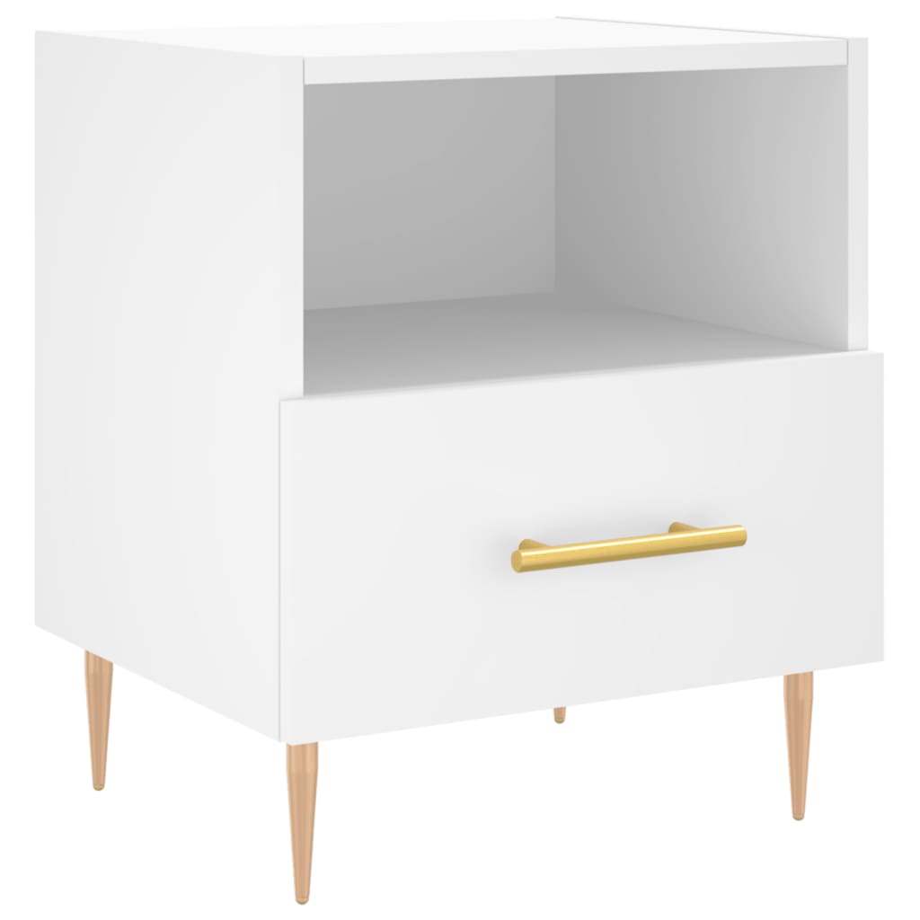 Comodini 2 pz Bianchi 40x35x47,5 cm in Legno Multistrato