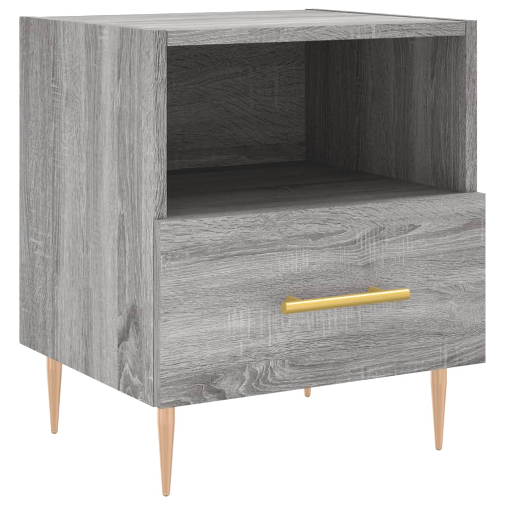 Comodino Grigio Sonoma 40x35x47,5 cm in Legno Multistrato