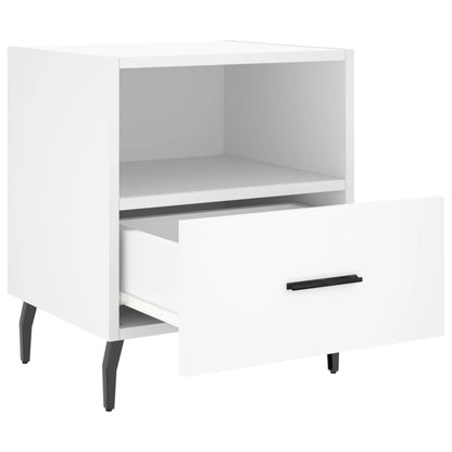Comodino Bianco 40x35x47,5 cm in Legno Multistrato