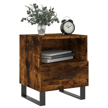 Comodini 2 pz Rovere Fumo 40x35x47,5 cm in Legno Multistrato