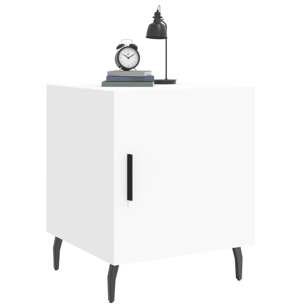 Comodini 2 pz Bianchi 40x40x50 cm in Legno Multistrato