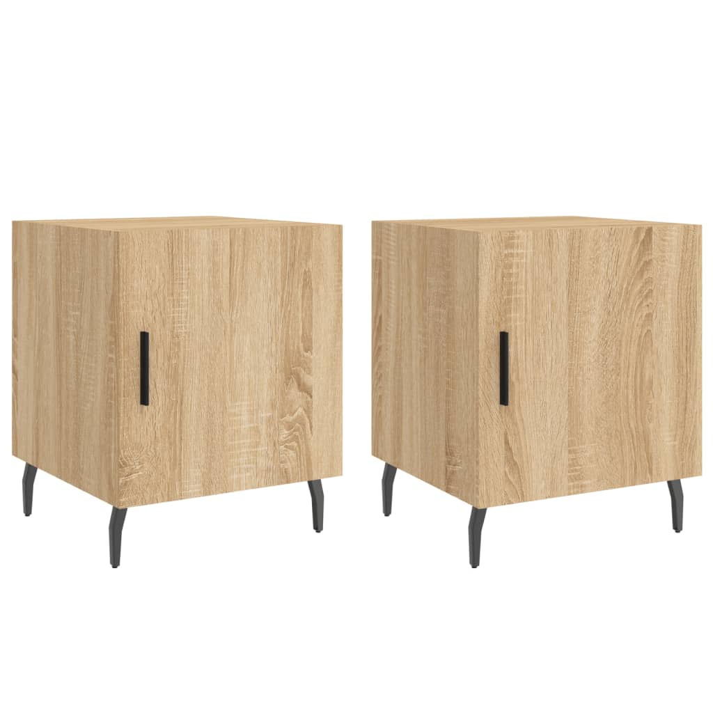 Comodini 2 pz Rovere Sonoma 40x40x50 cm in Legno Multistrato