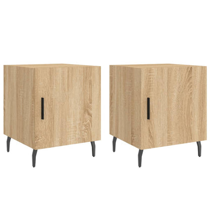 Comodini 2 pz Rovere Sonoma 40x40x50 cm in Legno Multistrato