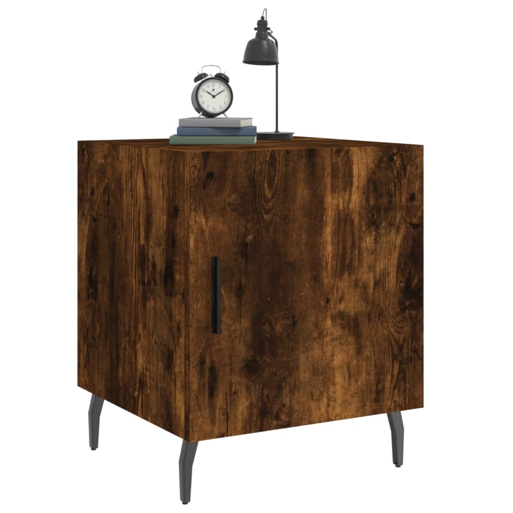 Comodino Rovere Fumo 40x40x50 cm in Legno Multistrato