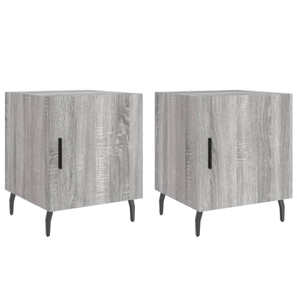 Comodini 2 pz Grigio Sonoma 40x40x50 cm in Legno Multistrato
