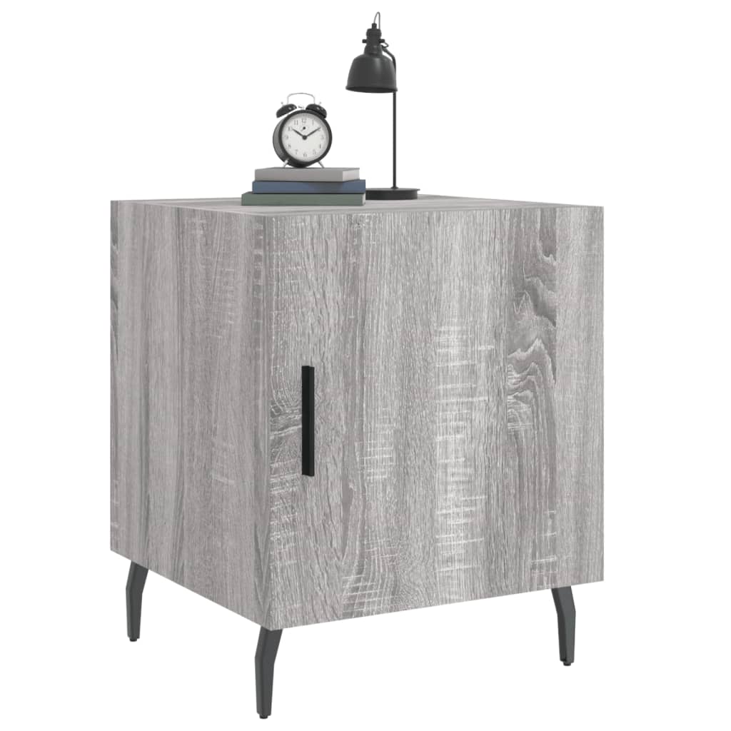 Comodini 2 pz Grigio Sonoma 40x40x50 cm in Legno Multistrato