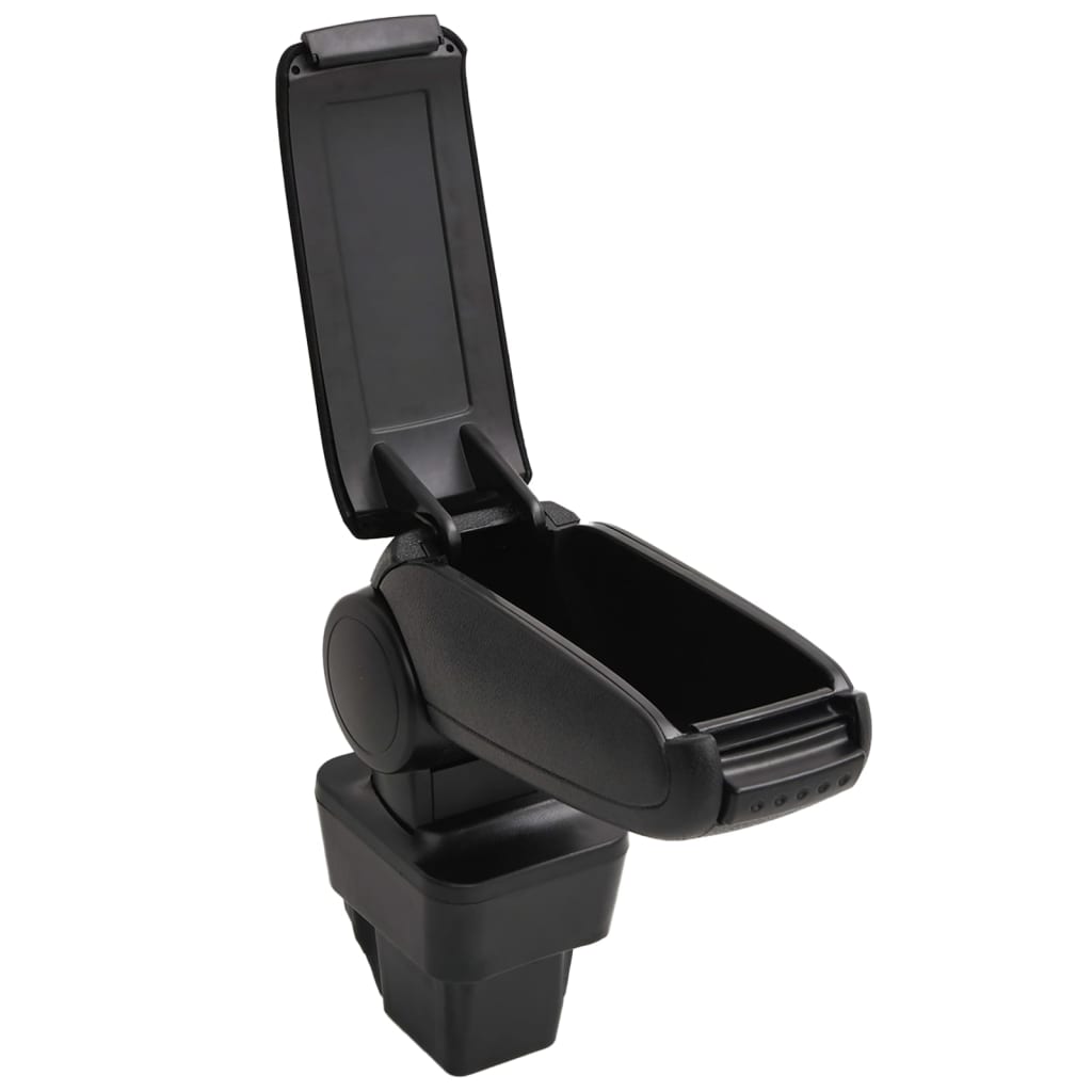 Bracciolo per Auto Nero 13x34x(33-46) cm in ABS