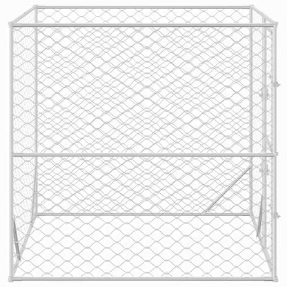 Cuccia per Cani da Esterno Argento 2x2x2 m Acciaio Zincato