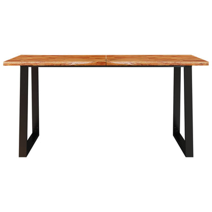 Tavolo da Pranzo Bordi Vivi 160x80x75 cm Legno Massello Acacia