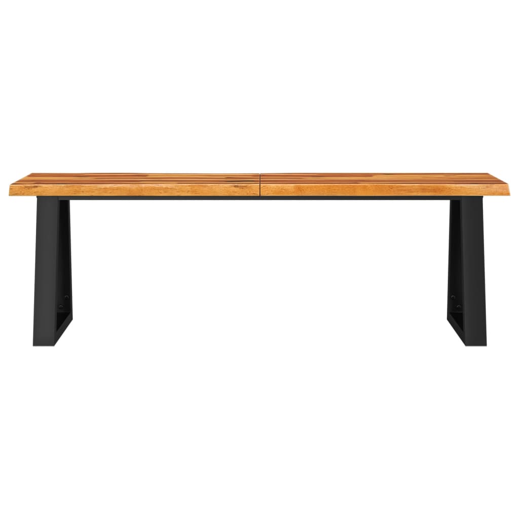 Panca con Bordi Vivi 140 cm in Legno Massello di Acacia