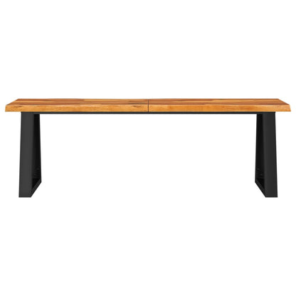 Panca con Bordi Vivi 140 cm in Legno Massello di Acacia