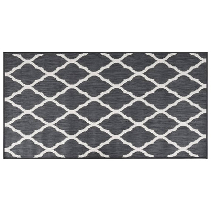 Tappeto da Esterno Grigio e Bianco 80x150 cm Design Reversibile
