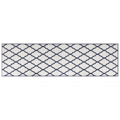 Tappeto da Esterno Navy e Bianco 80x250 cm Design Reversibile