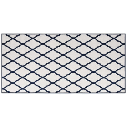 Tappeto da Esterno Navy e Bianco 100x200 cm Design Reversibile