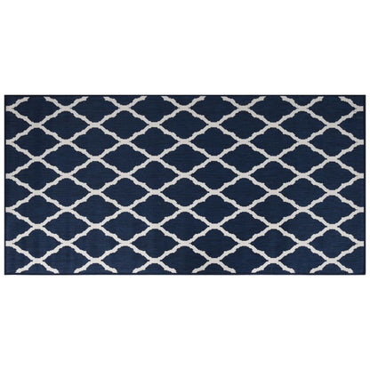 Tappeto da Esterno Navy e Bianco 100x200 cm Design Reversibile