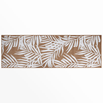Tappeto da Esterno Marrone e Bianco 80x250 cm Reversibile