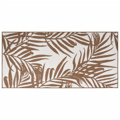 Tappeto da Esterno Marrone e Bianco 100x200 cm Reversibile