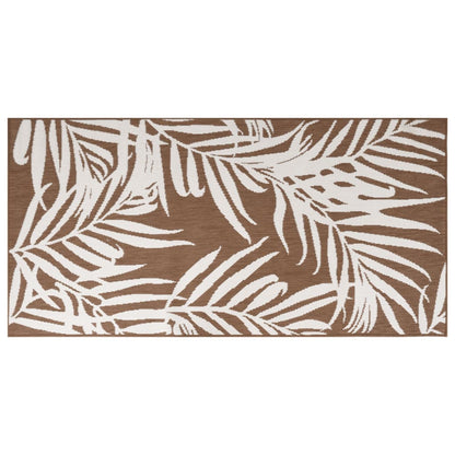 Tappeto da Esterno Marrone e Bianco 100x200 cm Reversibile
