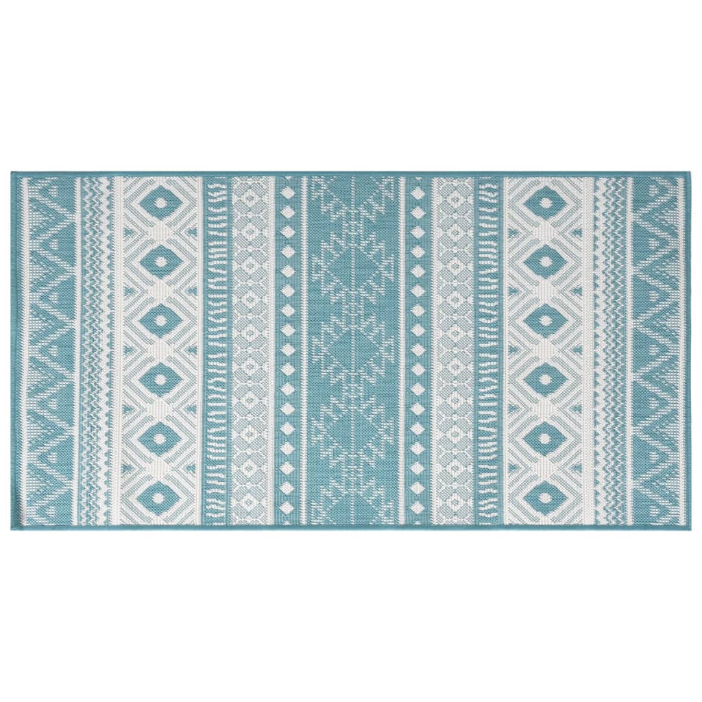Tappeto da Esterno Aqua e Bianco 80x150 cm Design Reversibile