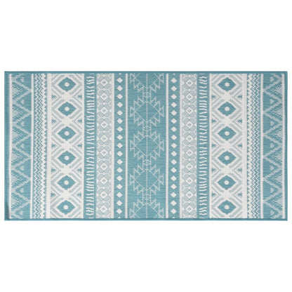 Tappeto da Esterno Aqua e Bianco 80x150 cm Design Reversibile