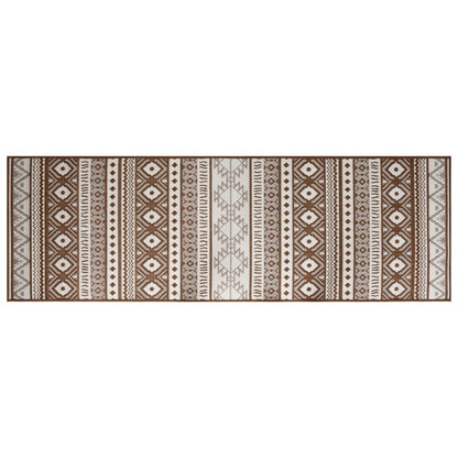 Tappeto da Esterno Marrone e Bianco 80x250 cm Reversibile