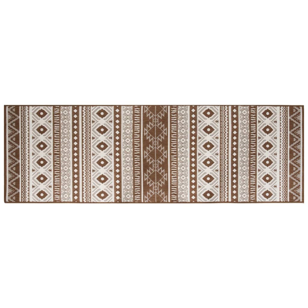 Tappeto da Esterno Marrone e Bianco 80x250 cm Reversibile