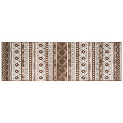 Tappeto da Esterno Marrone e Bianco 80x250 cm Reversibile