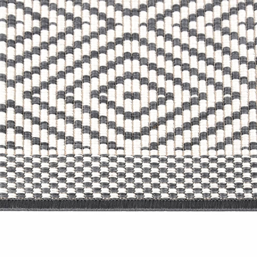 Tappeto da Esterno Grigio e Bianco 80x150 cm Design Reversibile