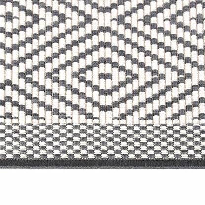 Tappeto da Esterno Grigio e Bianco 80x150 cm Design Reversibile