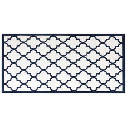 Tappeto da Esterno Navy e Bianco 80x150 cm Design Reversibile