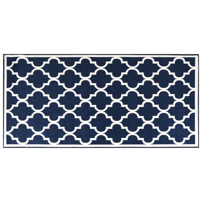 Tappeto da Esterno Navy e Bianco 80x150 cm Design Reversibile