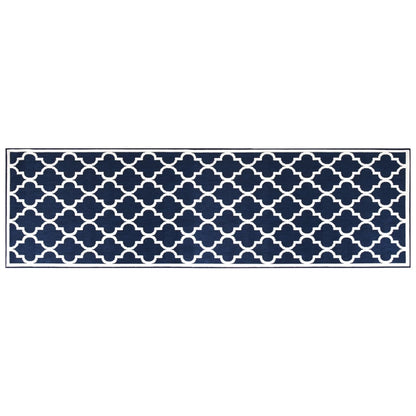 Tappeto da Esterno Navy e Bianco 80x250 cm Design Reversibile