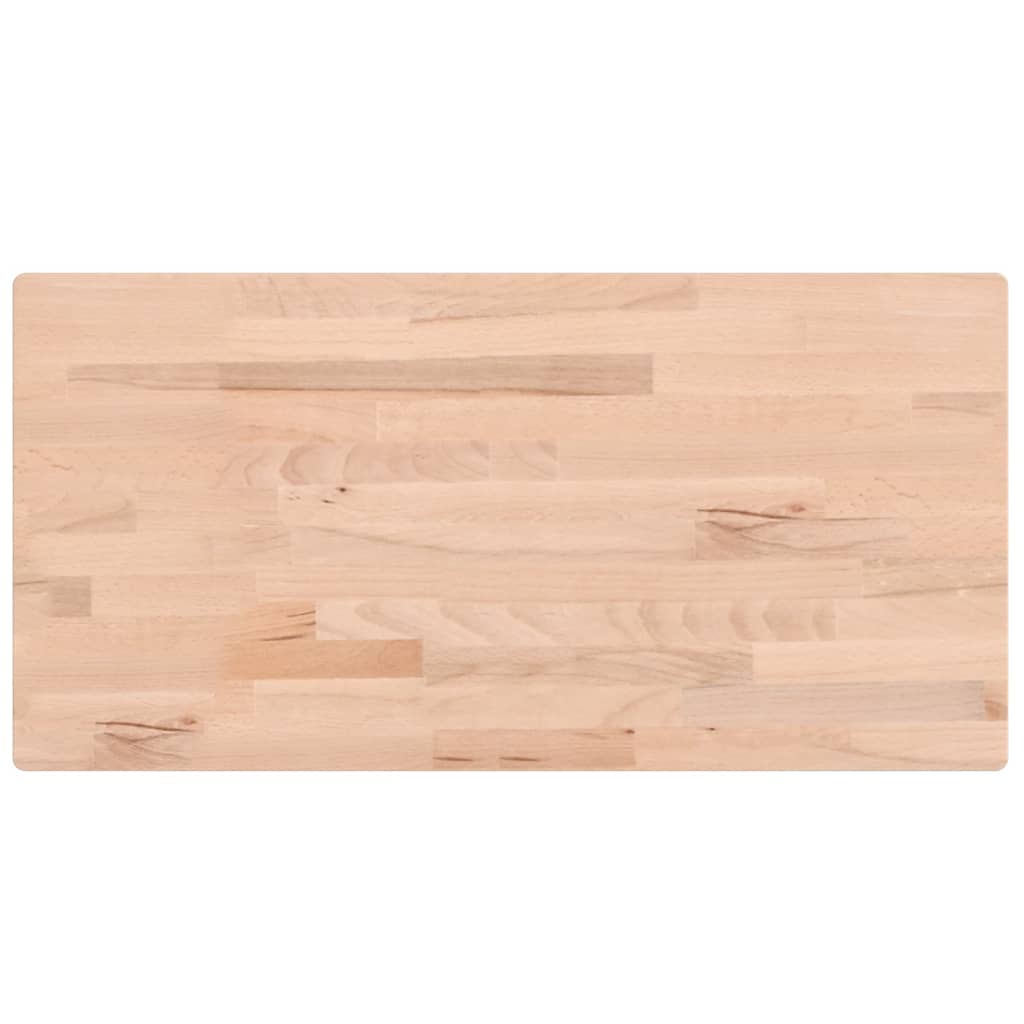 Piano Tavolo 100x50x1,5cm Rettangolare Legno Massello Faggio