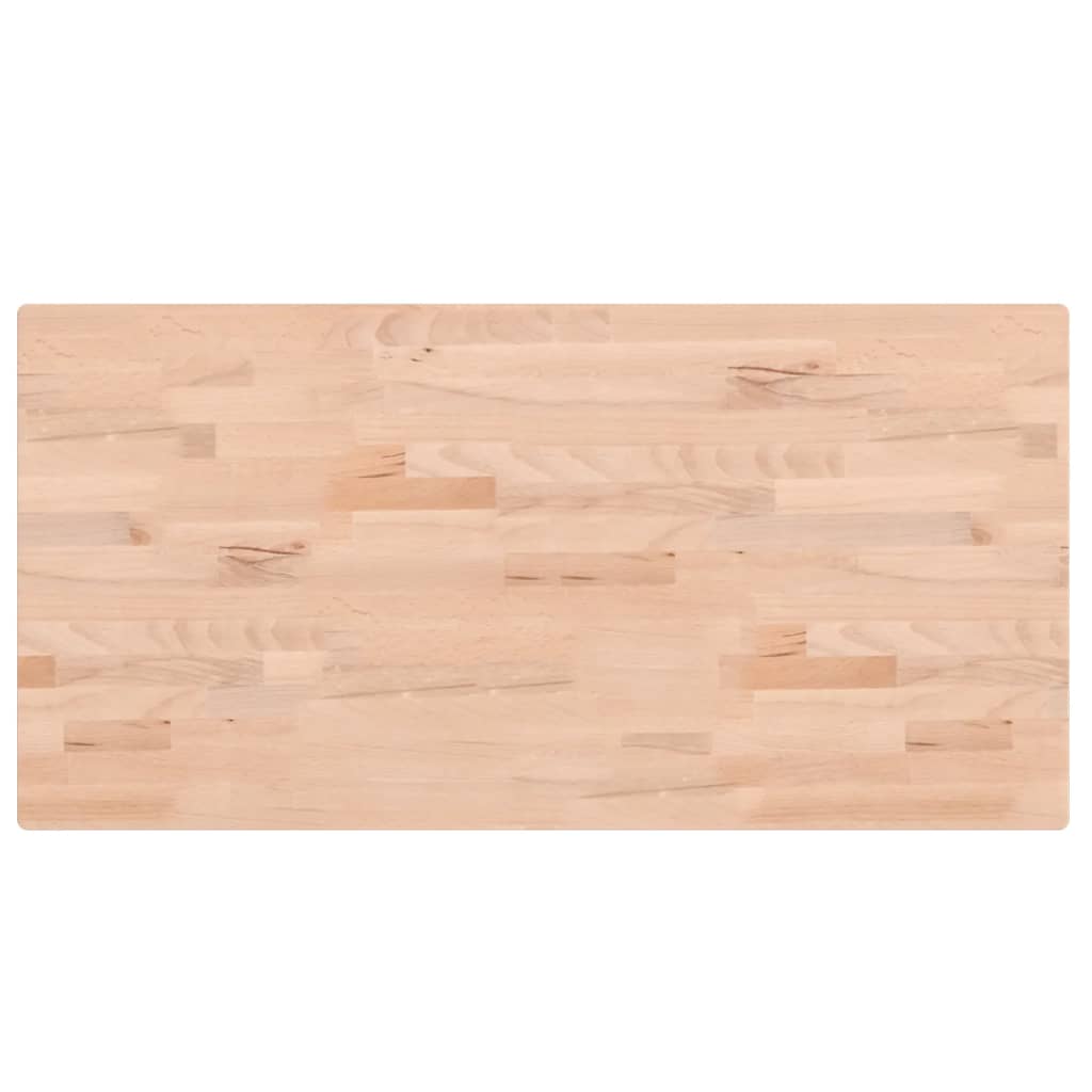 Piano Tavolo 100x50x2,5cm Rettangolare Legno Massello di Faggio